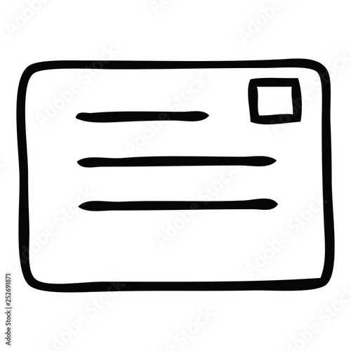 line drawing cartoon paper envelope © lineartestpilot