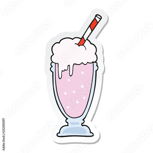 sticker of a cartoon milkshake