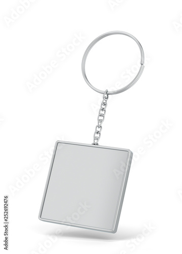 Blank metallic keychain mockup