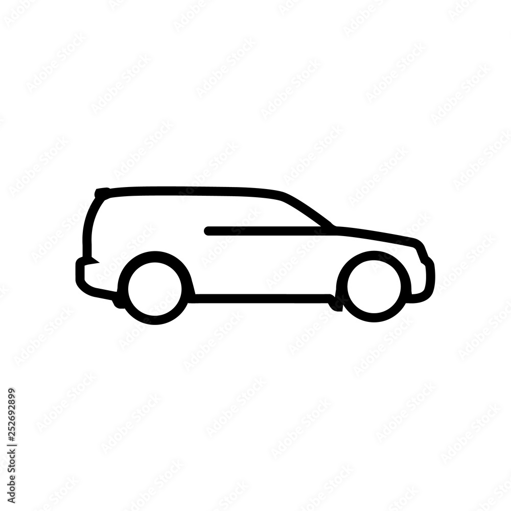 Car line icon, logo isolated on white background