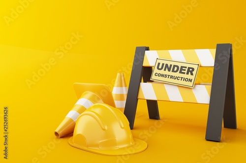 Fototapeta Naklejka Na Ścianę i Meble -  3d Under construction concept.