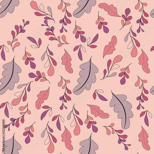 Texture with flowers and plants. Floral ornament. Original flowers pattern.