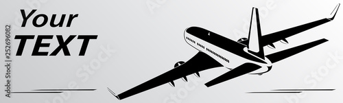 Plane abstract lines vector logo. Vector illustration