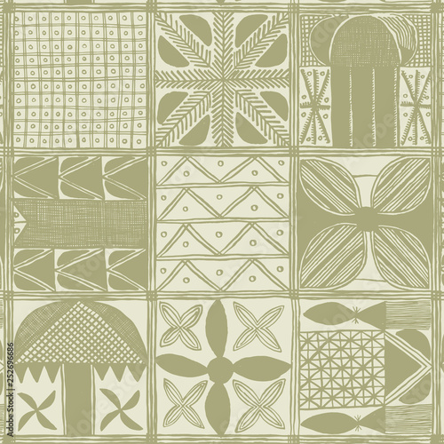African Mud Cloth from the Yoruba people of Nigeria - seamless vector pattern