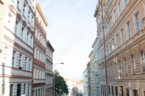 Beautiful old street in sunny day at Prague
