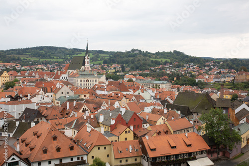View to the roofs of city Czech krumlov