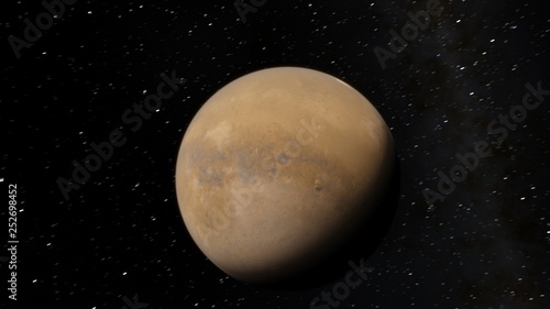 Exoplanet 3D illustration planet Mars Astronomy and science concept. Dark background. Space texture (Elements of this image furnished by NASA)