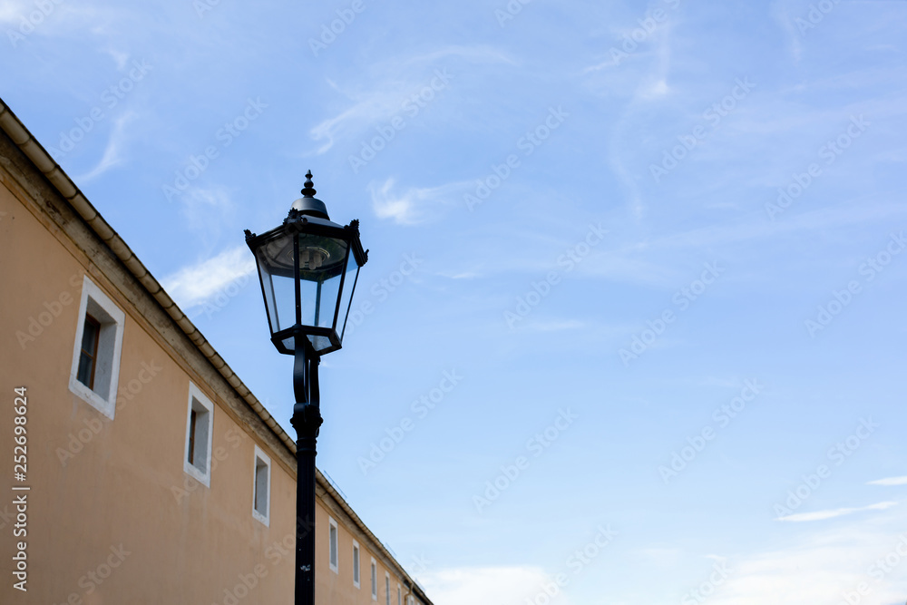 Street with lantern in Prague