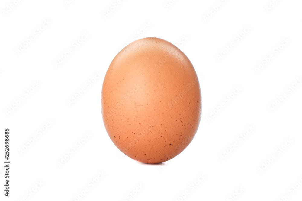 Single raw chicken egg on white background Single raw chicken egg on white background