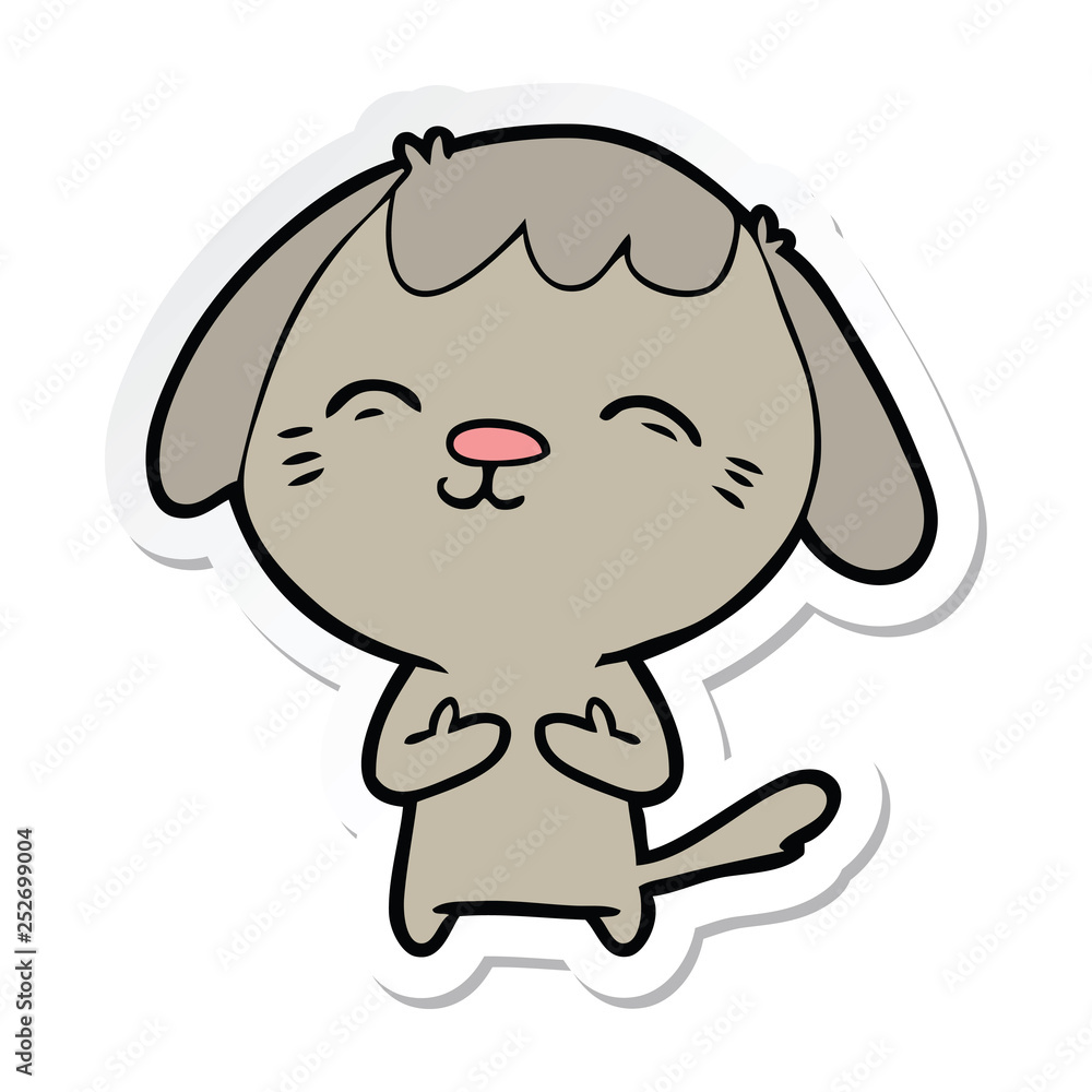 sticker of a happy cartoon dog sticker of a happy cartoon dog