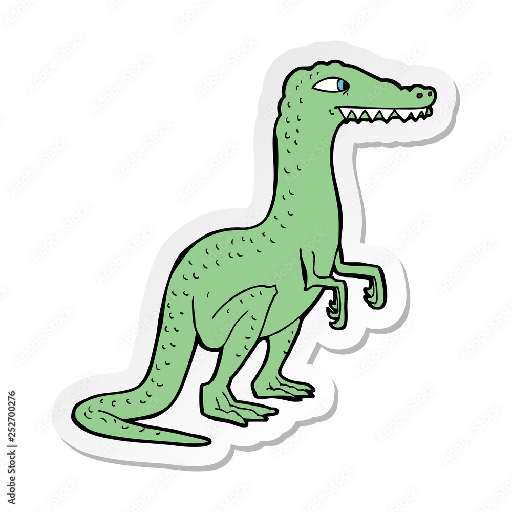 sticker of a cartoon dinosaur sticker of a cartoon dinosaur