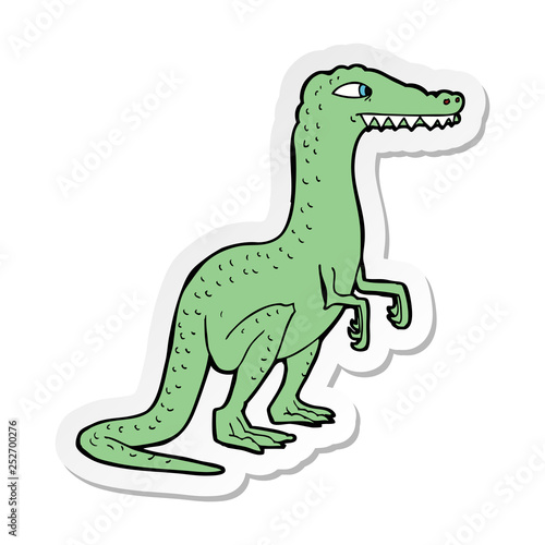 sticker of a cartoon dinosaur © lineartestpilot