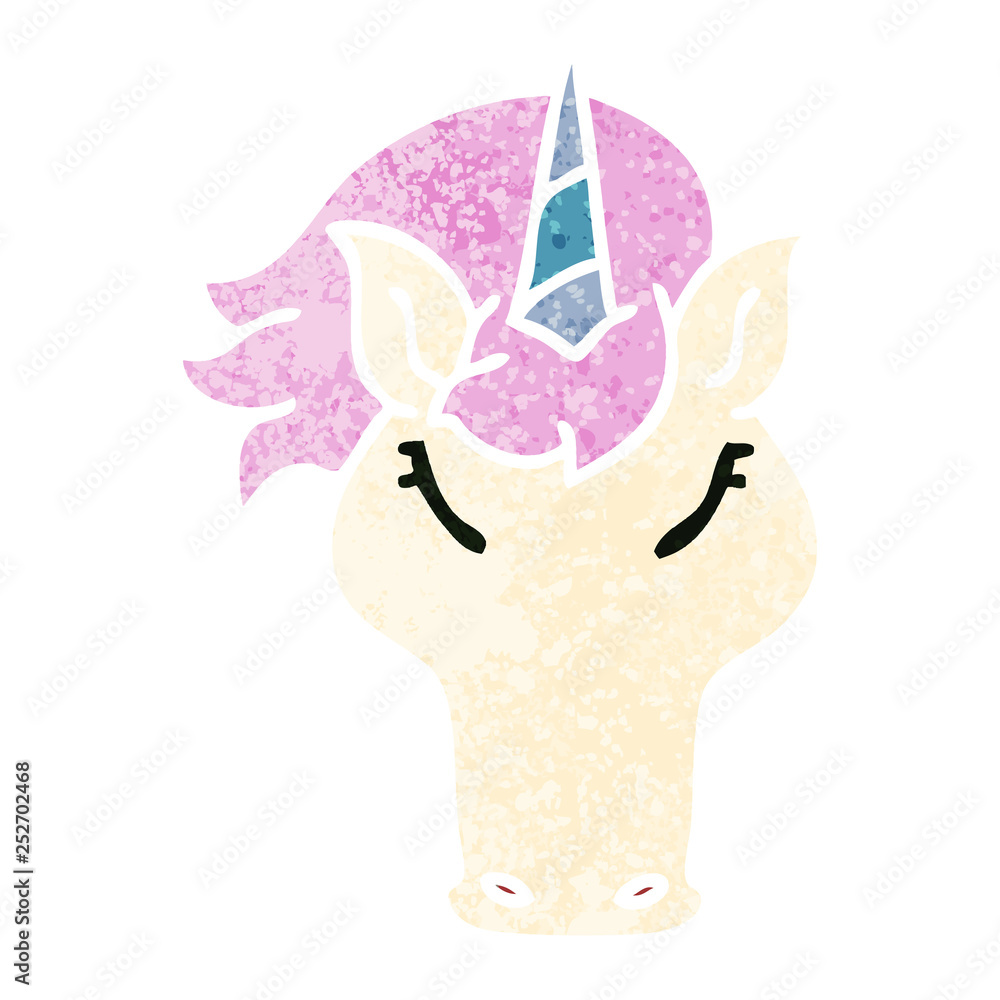 quirky retro illustration style cartoon unicorn quirky retro illustration style cartoon unicorn
