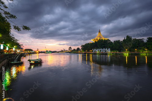 KUCHING / SARAWAK  / MALAYSIA / JUNE 2014: Sunset by the waterfront © sabino.parente