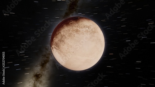 Exoplanet 3D illustrationdwarf planet Pluto isolated on black background (Elements of this image furnished by NASA)