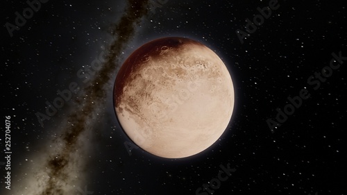 Exoplanet 3D illustrationdwarf planet Pluto isolated on black background (Elements of this image furnished by NASA)