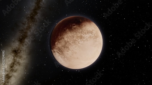 Exoplanet 3D illustrationdwarf planet Pluto isolated on black background (Elements of this image furnished by NASA)