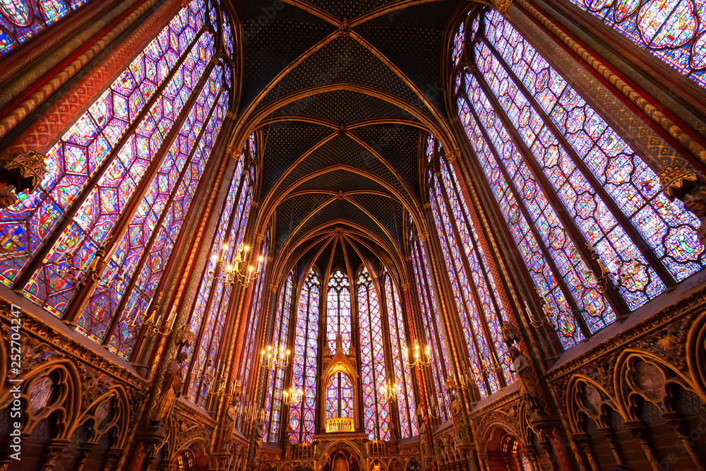 Stained glass windows of Saint Chapelle - obrazy, fototapety, plakaty 