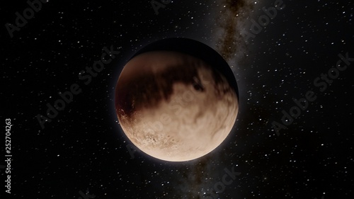 Exoplanet 3D illustrationdwarf planet Pluto isolated on black background (Elements of this image furnished by NASA)