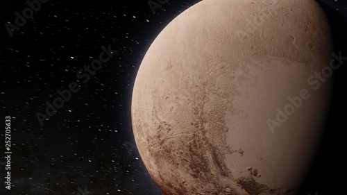 Exoplanet 3D illustrationdwarf planet Pluto isolated on black background (Elements of this image furnished by NASA)