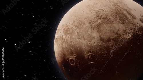 Exoplanet 3D illustrationdwarf planet Pluto isolated on black background (Elements of this image furnished by NASA)