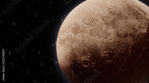 Exoplanet 3D illustrationdwarf planet Pluto isolated on black background (Elements of this image furnished by NASA)