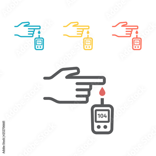 Diabetes line icons. Vector signs for web graphics.