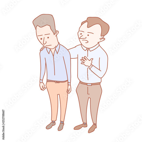 A man showing compassion to his colleague
