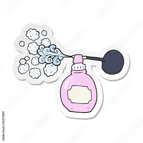 sticker of a cartoon perfume bottle