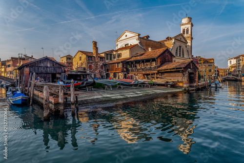 Fototapeta Gondala boat yard Venice