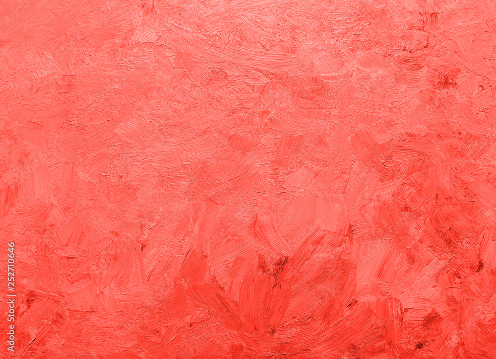 Fototapeta premium Pastel bright red colored oil painted background