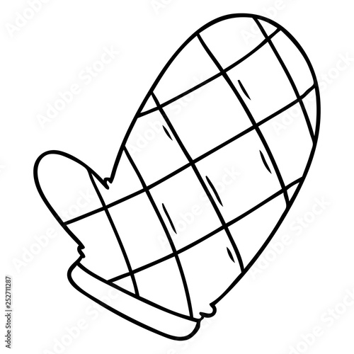 line drawing doodle of an oven glove