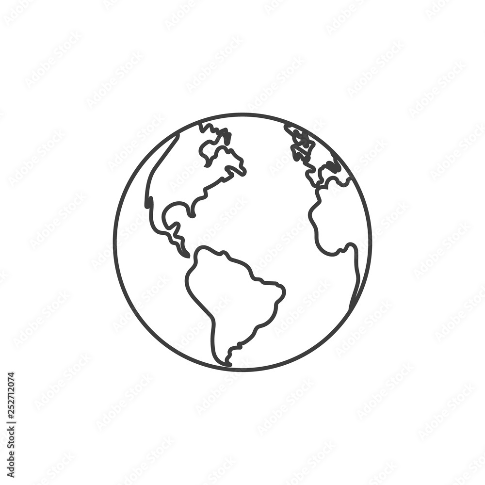 Planet Earth line style icon. Vector. Isolated. Planet Earth line style icon. Vector. Isolated.