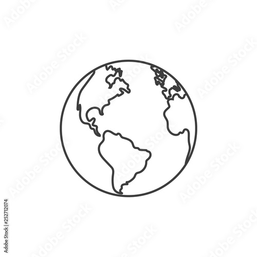 Planet Earth Line Style Icon Vector Isolated Stock Vector Adobe Stock Planet Earth Line Style Icon Vector Isolated Stock Vector Adobe Stock