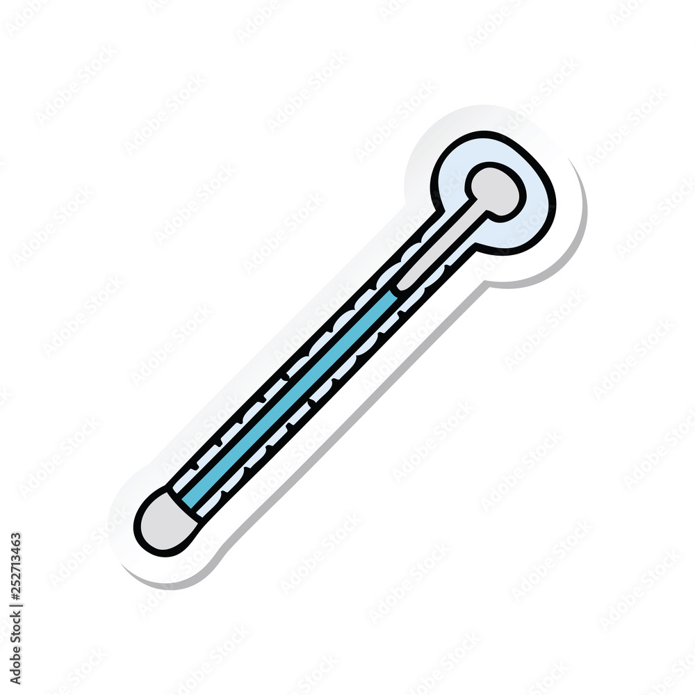 sticker of a quirky hand drawn cartoon thermometer sticker of a quirky hand drawn cartoon thermometer