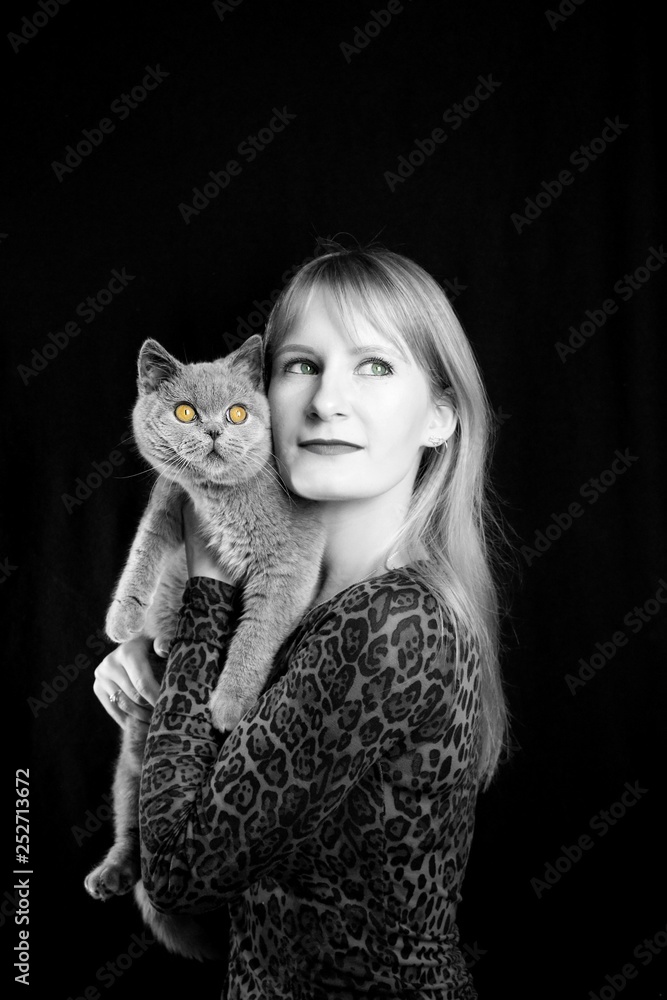 Britishcat with the owner. Amazing eyes. Britishcat with the owner. Amazing eyes.