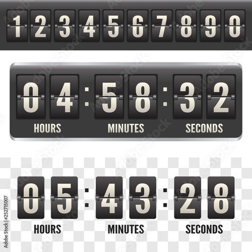 Countdown flip board with Scoreboard. Flip countdown clock counter.