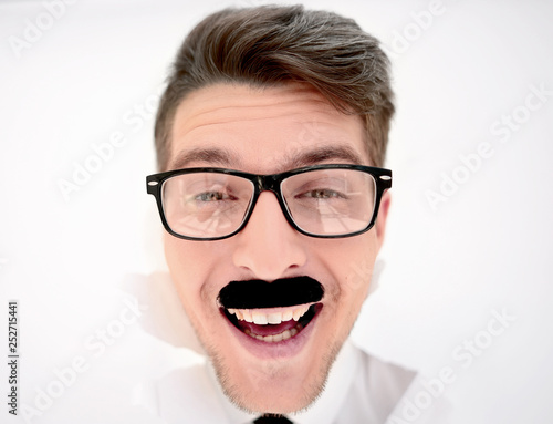 close up.businessman with glasses