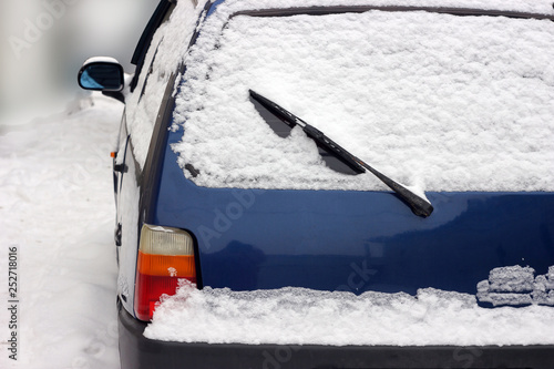 Vehicles in the snow. snow drifts on the roads. Motion cancellation, owing to inclement weather conditions.