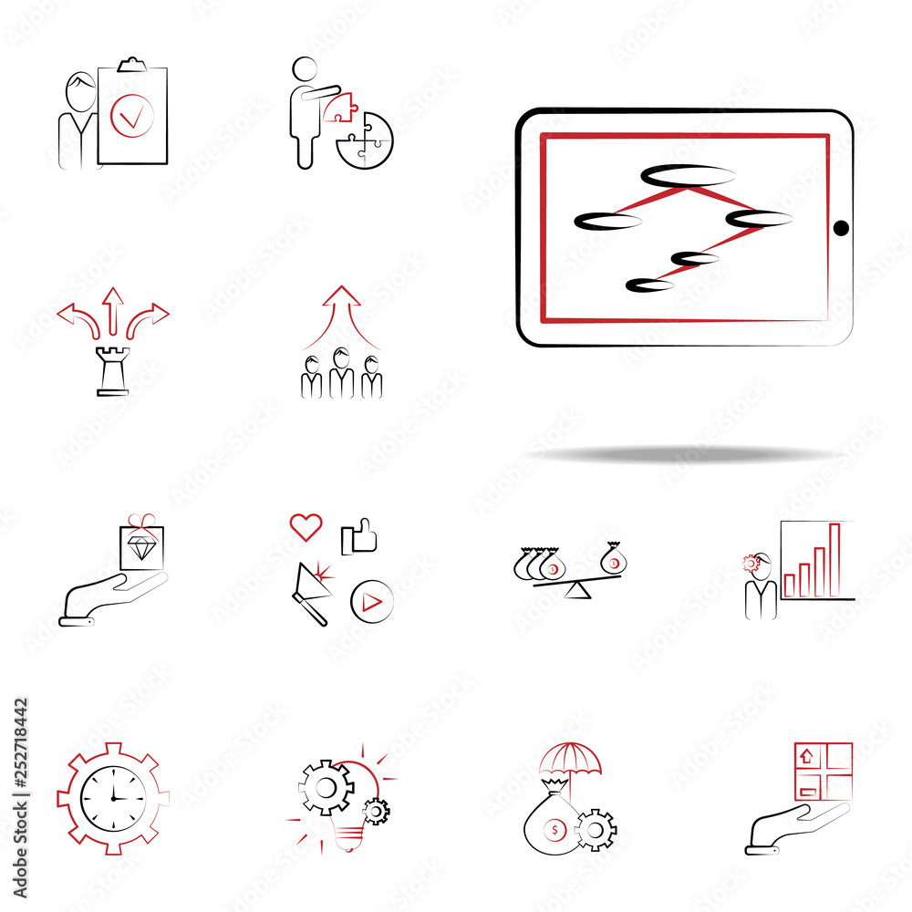 Business structure on the tablet icon. Business and management icons universal set for web and mobile Business structure on the tablet icon. Business and management icons universal set for web and mobile