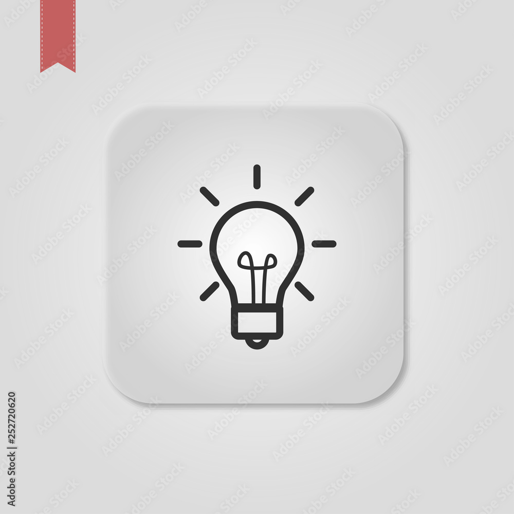 Light Bulb line icon vector, isolated on white background. Idea sign, solution, thinking concept. Lighting Electric lamp. Electricity, shine. Trendy Flat style for graphic design, Web site. Light Bulb line icon vector, isolated on white background. Idea sign, solution, thinking concept. Lighting Electric lamp. Electricity, shine. Trendy Flat style for graphic design, Web site.