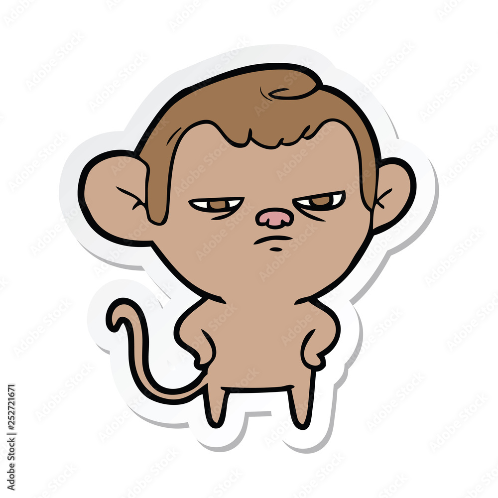 sticker of a cartoon monkey sticker of a cartoon monkey