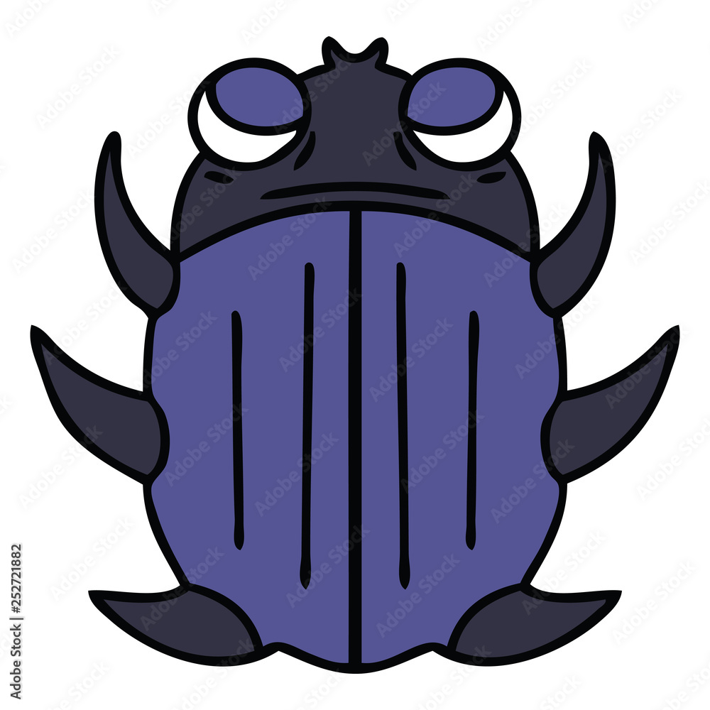 Fototapeta premium quirky hand drawn cartoon beetle