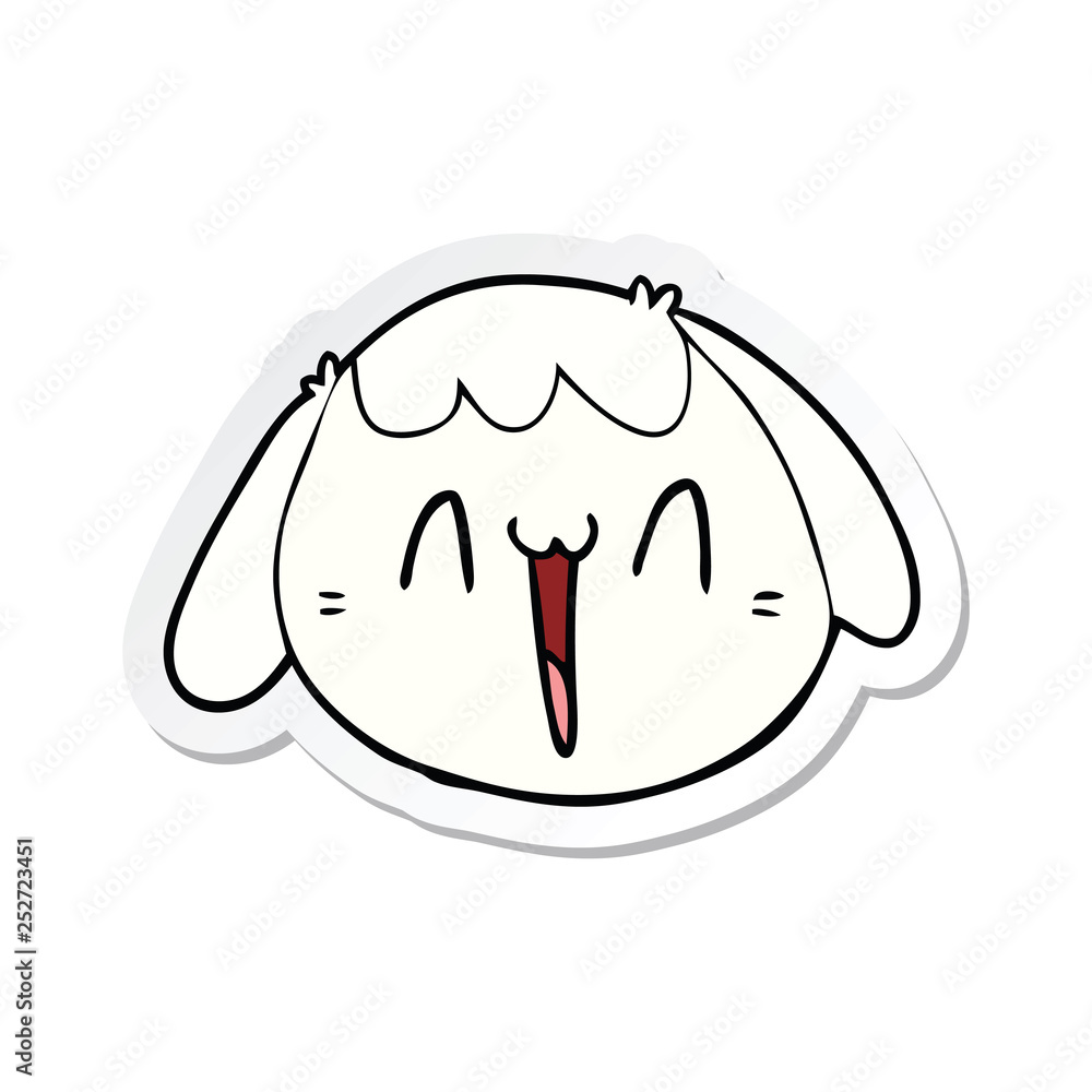 sticker of a cartoon dog face sticker of a cartoon dog face