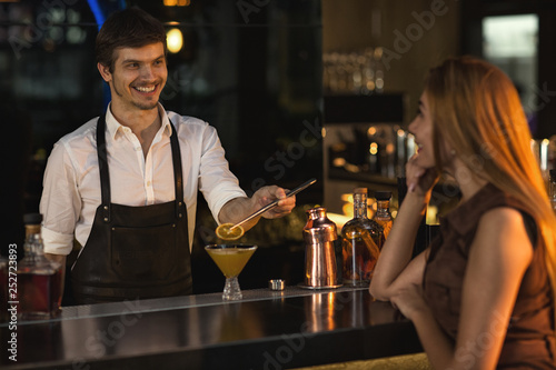 Professional bartender at work