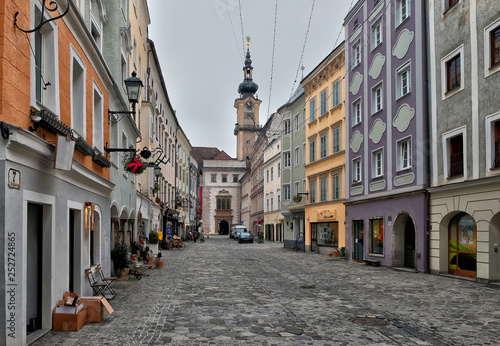 Obraz na plátně Linz, Austria. City center of Linz in wintertime.