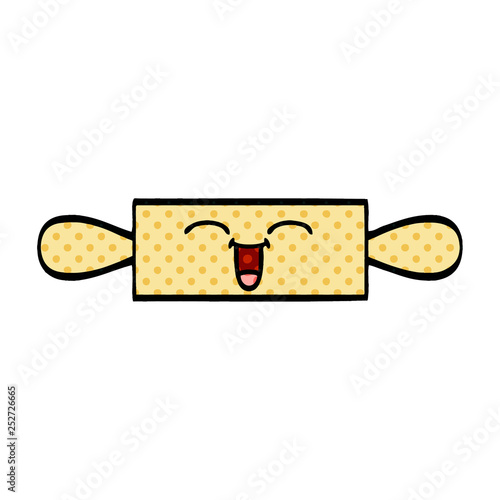 comic book style cartoon rolling pin