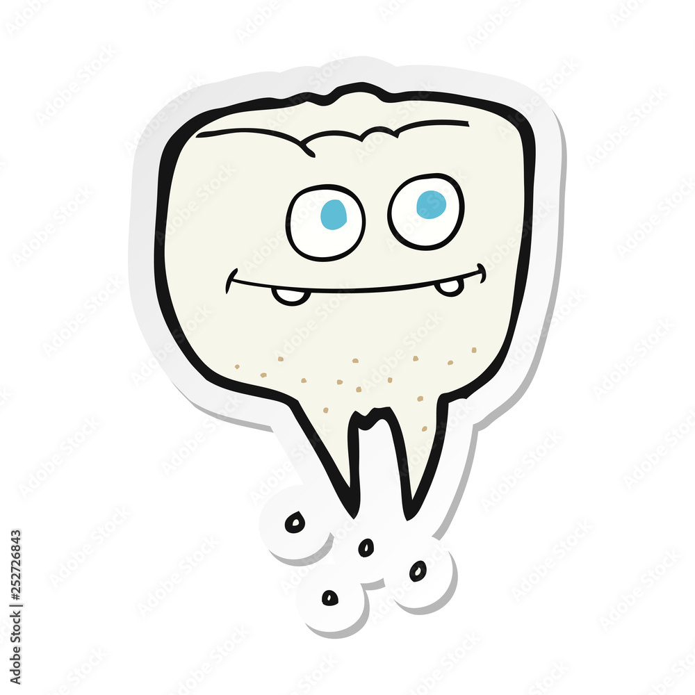 Obraz premium sticker of a cartoon tooth