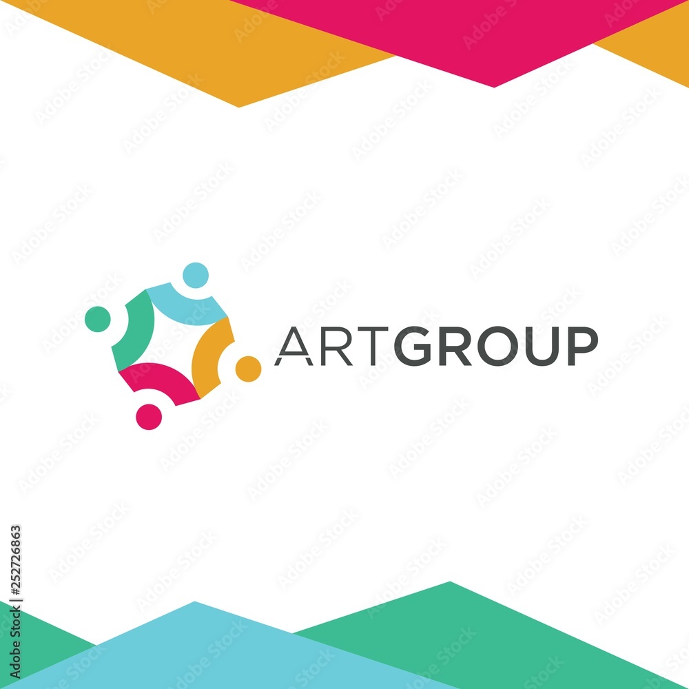 colorful art group logo design