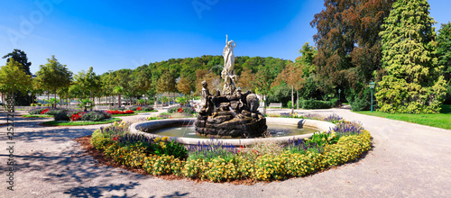 Undine Fountain in the spa park Baden near Vienna.